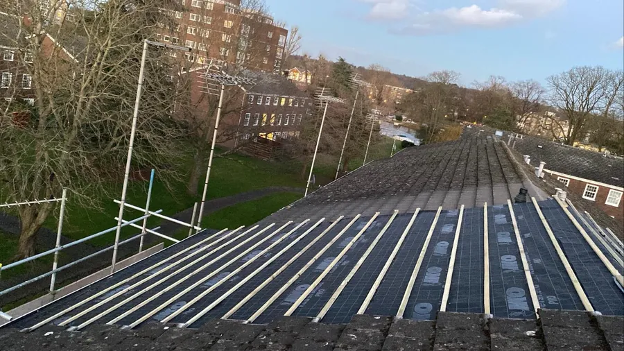 New battens set out across a full roof slope, Imperial Roofcraft roofing job in London