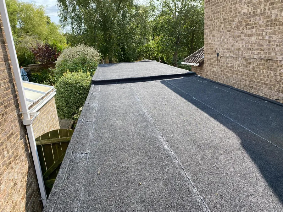 Finished felt flat roof on a rear extension, Imperial Roofcraft roofing job in London and Surrey